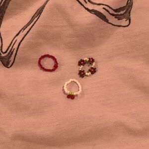 Colorful Beaded Rings Set